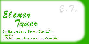 elemer tauer business card